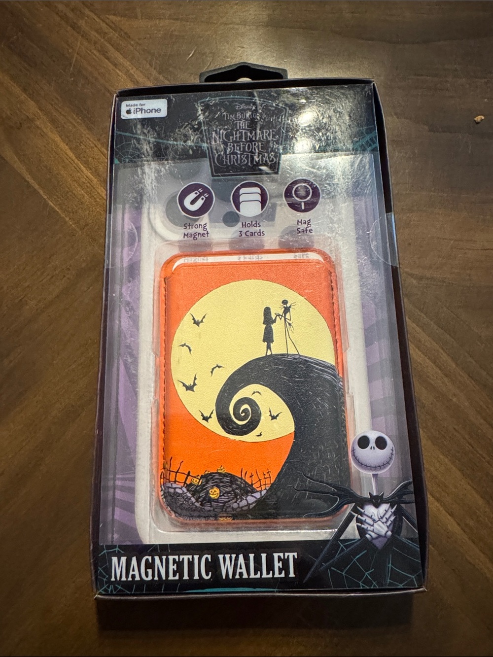 Disney The Nightmare Before Christmas Orange Yellow Black Magnetic Wallet